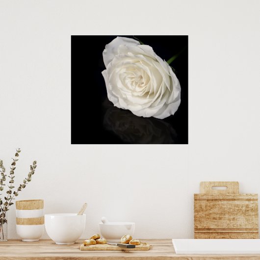 Poster Rose blanche (Cuisine)