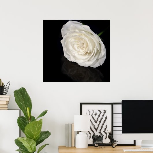 Poster Rose blanche (Bureau à domicile)
