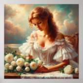 Poster Rose blanche (Devant)