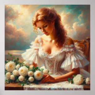 Poster Rose blanche