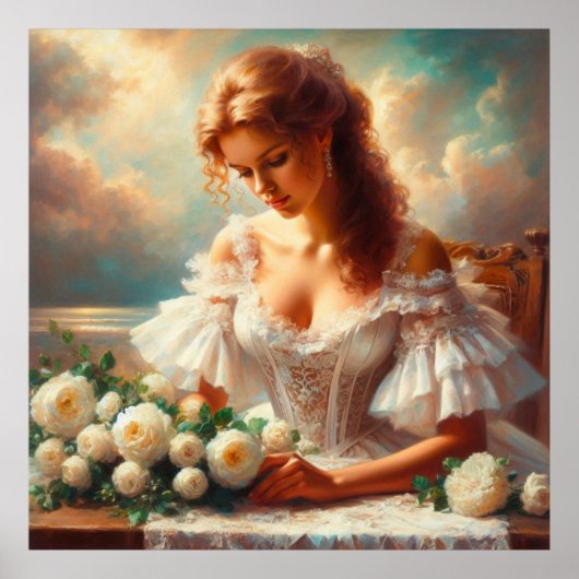 Poster Rose blanche (Devant)