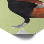 Poster Rose blanche de beagle chiot (Coin)