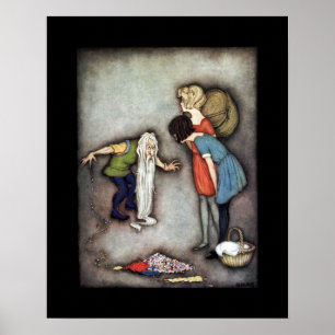 Poster Rose blanche et rouge de neige ~ Contes de fées ~ 