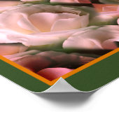 Poster Rose blanche florale Abstraite teintée (Coin)