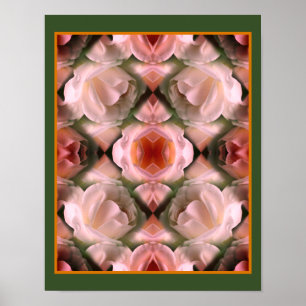 Poster Rose blanche florale Abstraite teintée