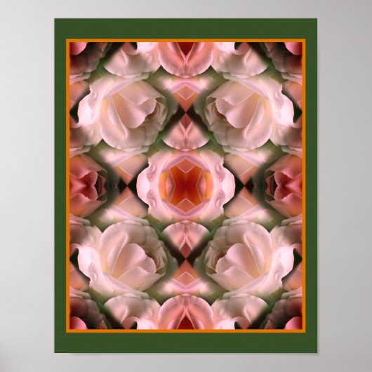 Poster Rose blanche florale Abstraite teintée (Devant)