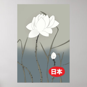 Poster Rose Blanche Japonaise