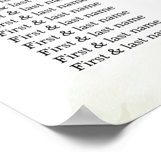 Poster Rose blanche vert et Mariage floral blanc (Coin)