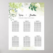 Poster Rose blanche vert et Mariage floral blanc (Devant)