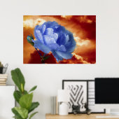 Poster Rose bleu (Bureau à domicile)