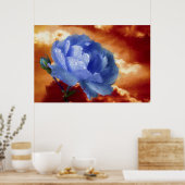 Poster Rose bleu (Cuisine)