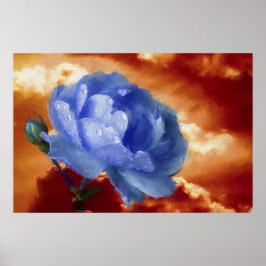 Poster Rose bleu (Devant)