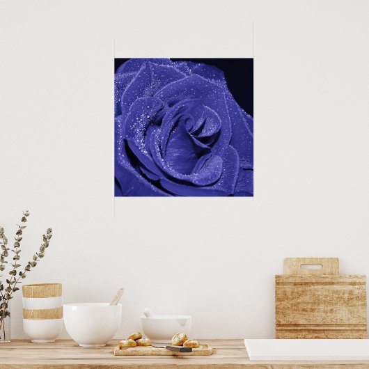 Poster Rose bleu (Cuisine)
