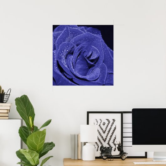 Poster Rose bleu (Bureau à domicile)
