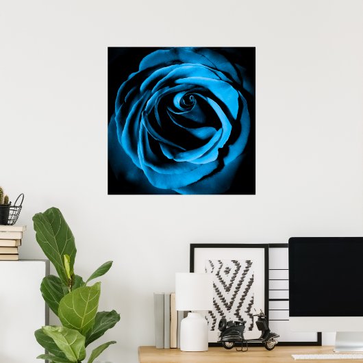 Poster Rose bleu (Bureau à domicile)