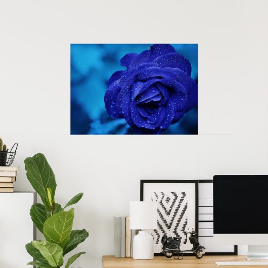 Poster Rose bleu (Bureau à domicile)