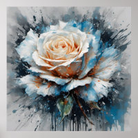 Rose bleu blanc énigmatique