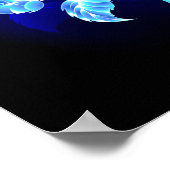 Poster Rose bleu brûlant (Coin)