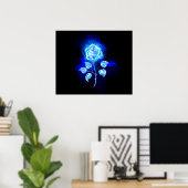 Poster Rose bleu brûlant (Bureau à domicile)