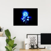 Poster Rose bleu brûlant (Bureau à domicile)