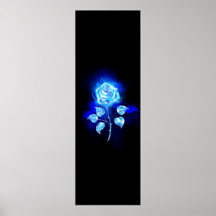 Poster Rose bleu brûlant