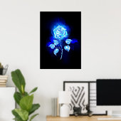 Poster Rose bleu brûlant (Bureau à domicile)