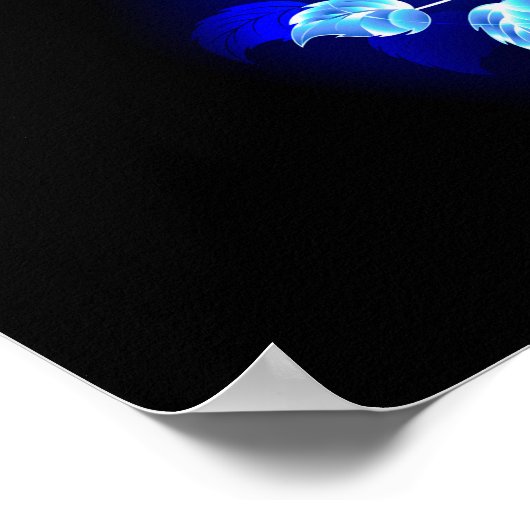 Poster Rose bleu brûlant (Coin)