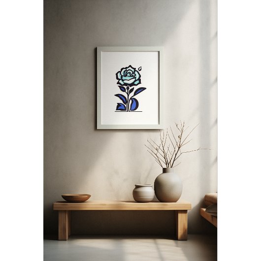 Poster Rose bleu Dreamscape