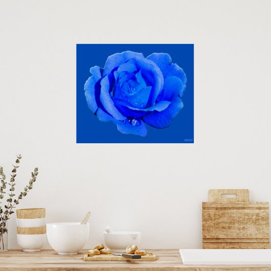 Poster Rose bleu Imprimer Belle Fleur Art Imprimer (Cuisine)