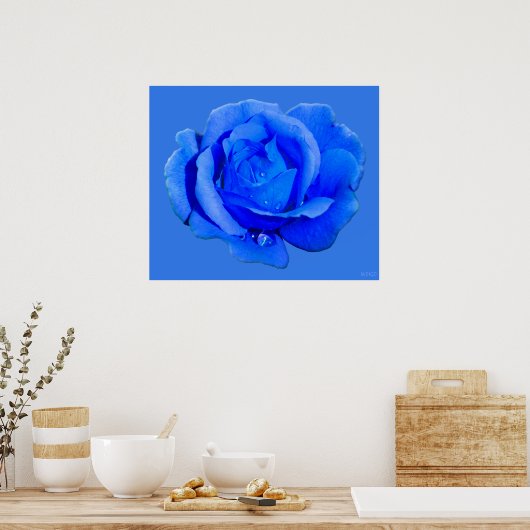 Poster Rose bleu Imprimer Belle Fleur Art Imprimer (Cuisine)