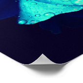 Poster Rose bleu Lingering Raindrops Abstrait Flower Art (Coin)