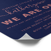 Poster Rose bleu marine Gold Parties scintillant  (Coin)