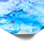 Poster Rose Bleu Noir Blanc tendance Art Abstrait moderne (Coin)