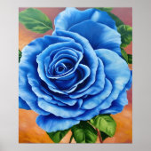 Poster Rose bleu romantique (Devant)