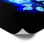 Poster Rose Bleue Brûlante (Coin)