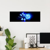 Poster Rose bleue brûlante (Bureau à domicile)