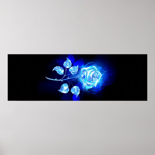 Poster Rose bleue brûlante (Devant)