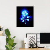 Poster Rose bleue brûlante (Bureau à domicile)