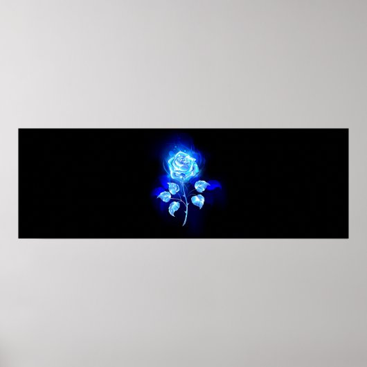 Poster Rose bleue brûlante (Devant)