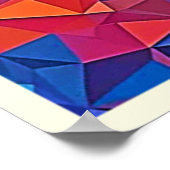 Poster Rose Bloom Abstrait Low Poly (Coin)