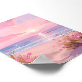 Poster Rose Blush Beach Sunset Pastel Aquarelle (Coin)