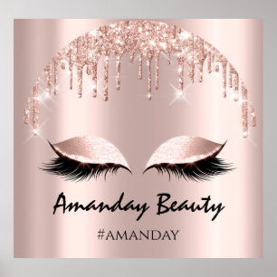 Poster Rose Blush Parties scintillant Drives Eyelash Maqu