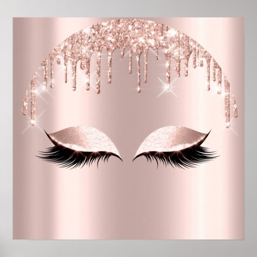Poster Rose Blush Parties scintillant Drives Eyelashes Ma (Devant)