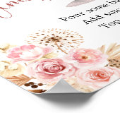 Poster Rose Boho rose Soiree Fête des mariées Mimosa Bar (Coin)