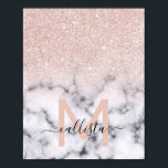 Poster Rose brillant Parties scintillant or  Marbre Ombre<br><div class="desc">Cette motif élégante et girly est parfaite pour la femme moderne. Il présente une parties scintillant d'or rose brillante imbriquée sur le dessus d'un noir et avec un motif en marbre dans le style d'un dégradé sombre. tendance, cool, chic, luxe et design. ***REMARQUE DE CONCEPTION IMPORTANTE : Pour toute demande...</div>