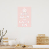 Poster Rose bruyant Restez calme et continuez (Cuisine)