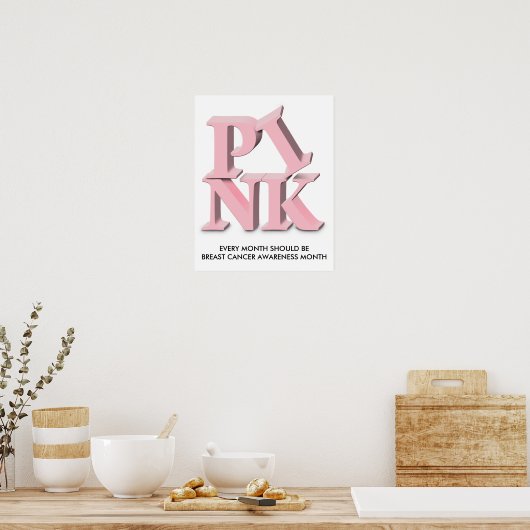 POSTER ROSE, CHAQUE MOIS DEVRAIT ÊTRE CONSCIENT DU CANCER (Cuisine)