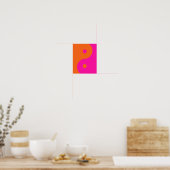 Poster Rose Chaud Et Orange Yin Yang (Cuisine)