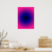 Poster Rose Chaude Violet Bleu Foncé et Dégradé Noir (Cuisine)