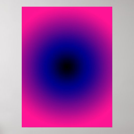 Poster Rose Chaude Violet Bleu Foncé et Dégradé Noir (Devant)